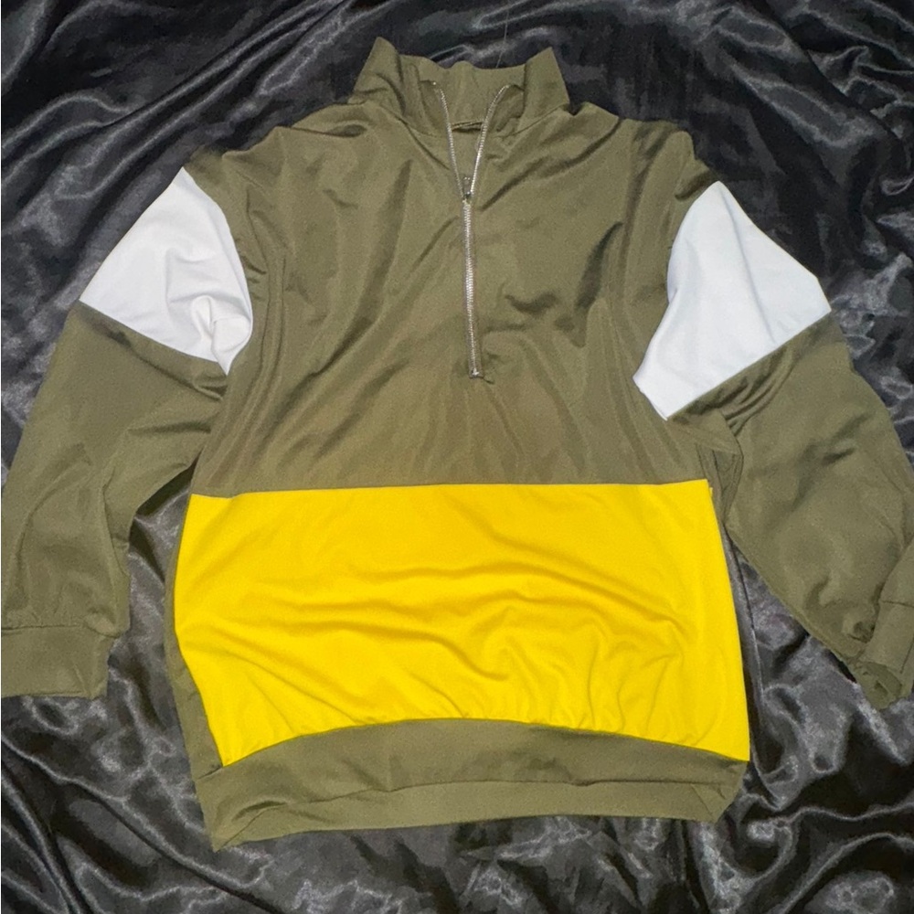 Olive and Yellow Men's Sweater
